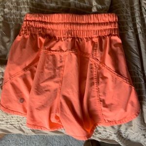 Coral Lululemon shorts